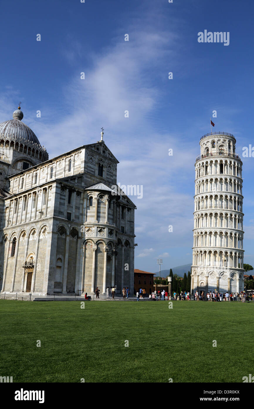 La Tour Penchée de Pise et Duomo à Pise Italie Banque D'Images
