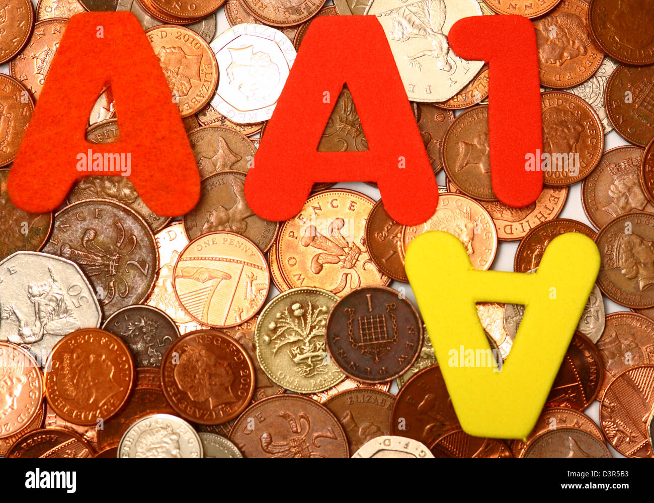 Déclassement d'AAA l'économie britannique à AA1 Banque D'Images