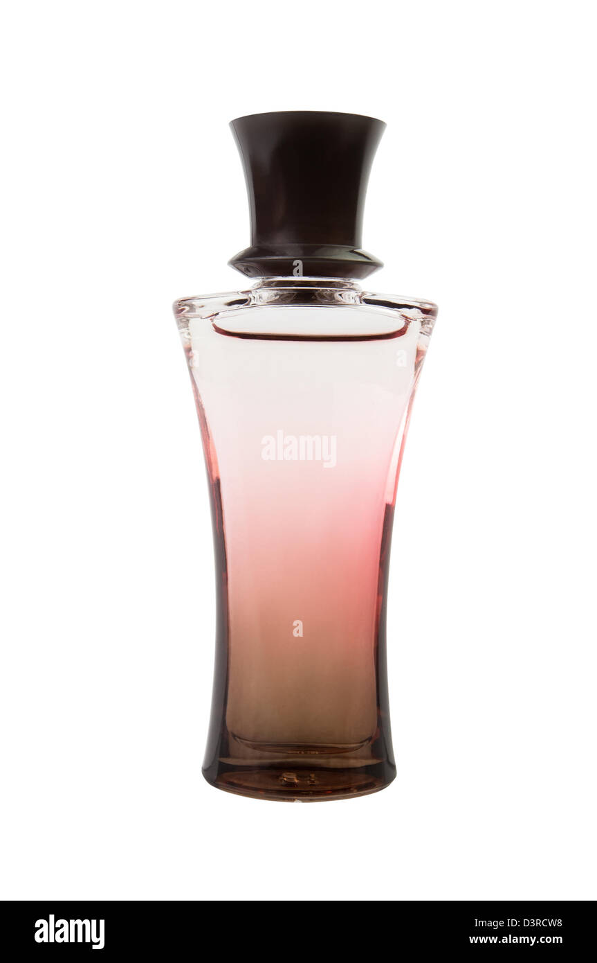 Flacon de parfum sur fond blanc Banque D'Images