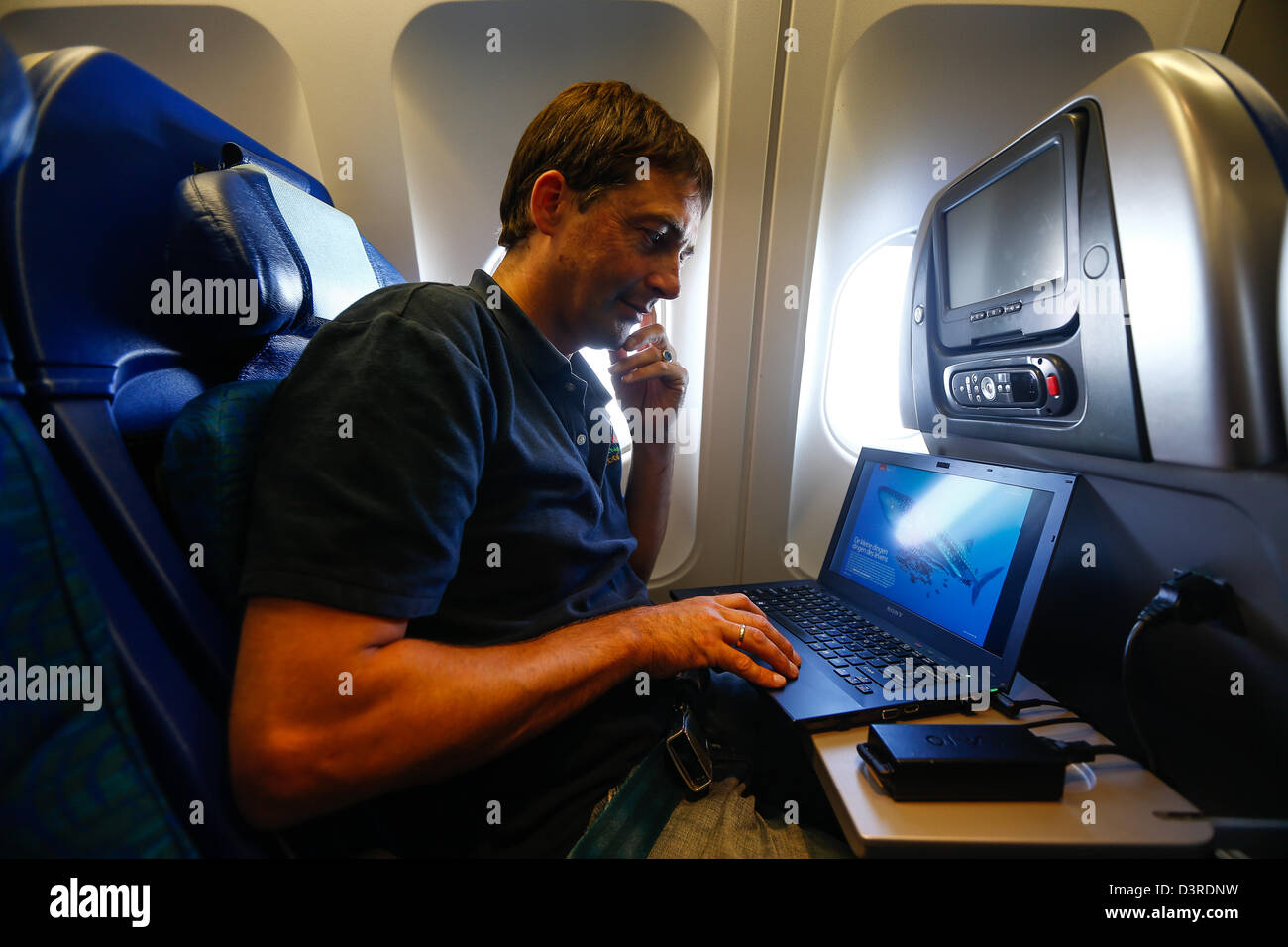 ordinateur portable en cabine avion