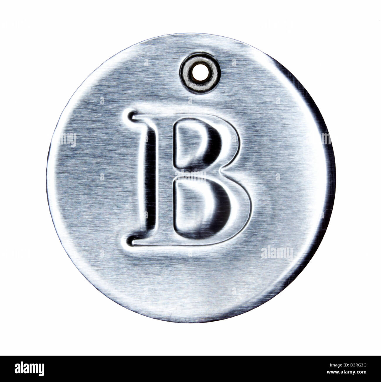En métal brossé, lettre de l'alphabet B Banque D'Images