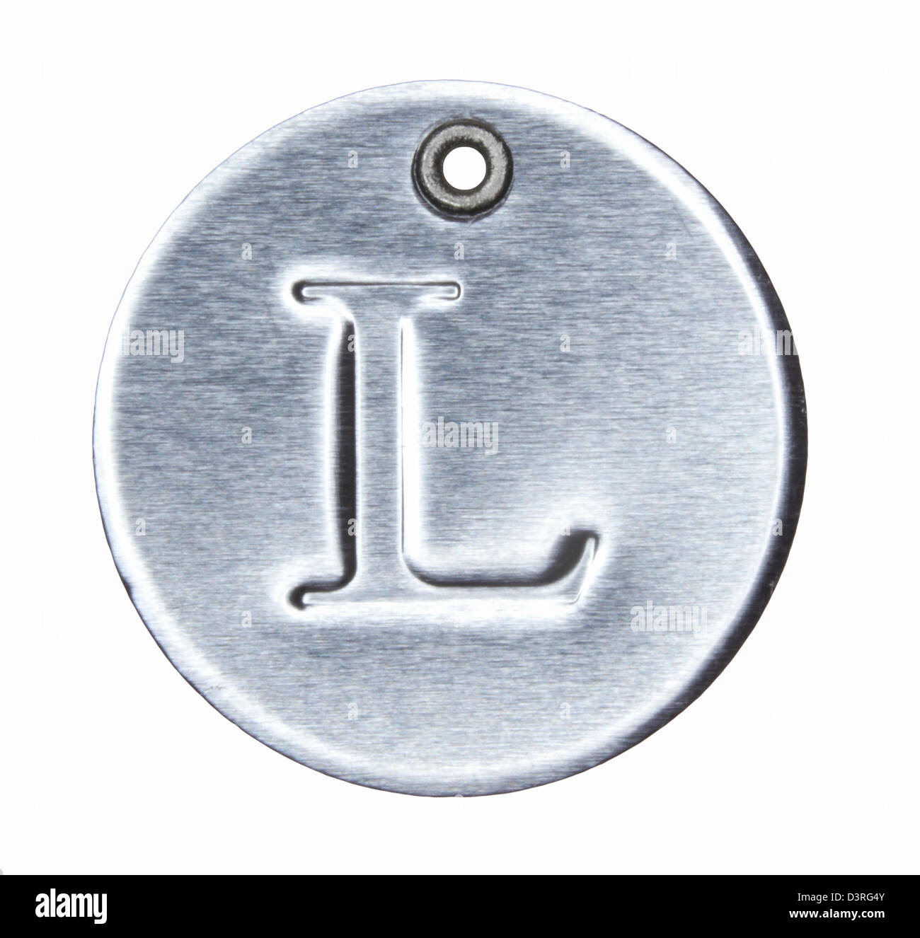En métal brossé, lettre de l'alphabet L Banque D'Images