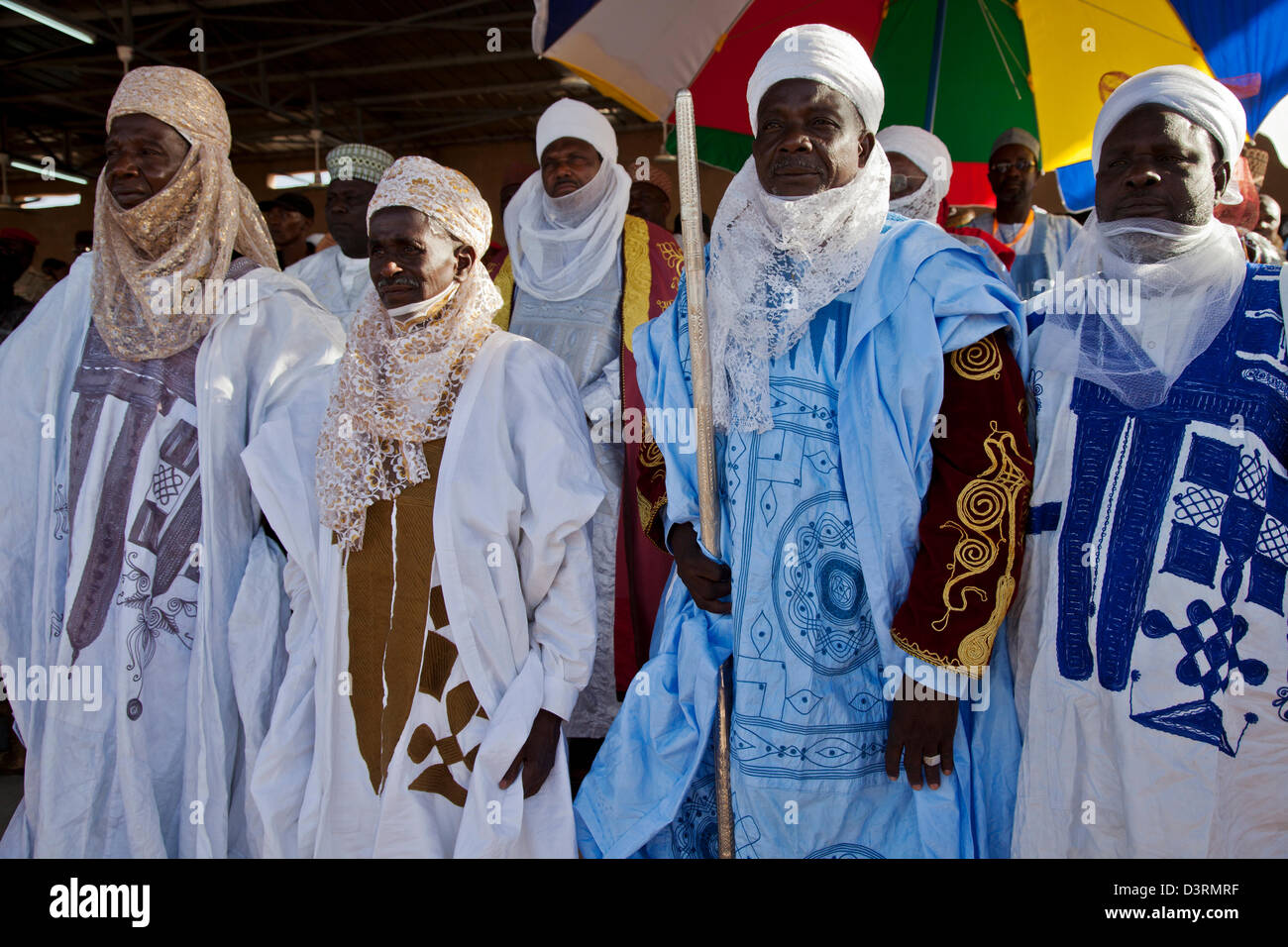 Dignitaires au nomad Gerewol Festival dans le nord du Niger Banque D'Images