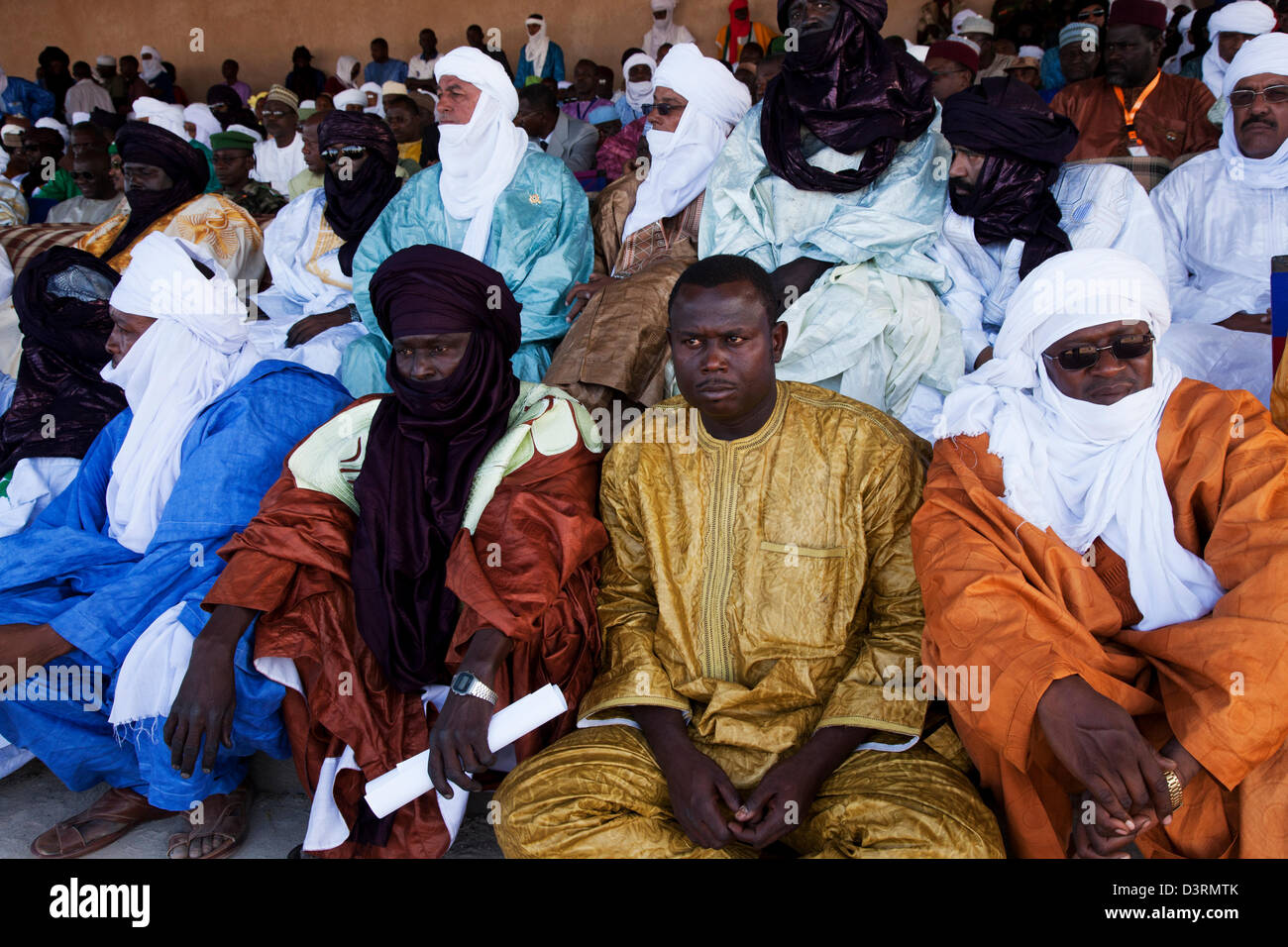 Dignitaires au nomad Gerewol Festival dans le nord du Niger Banque D'Images