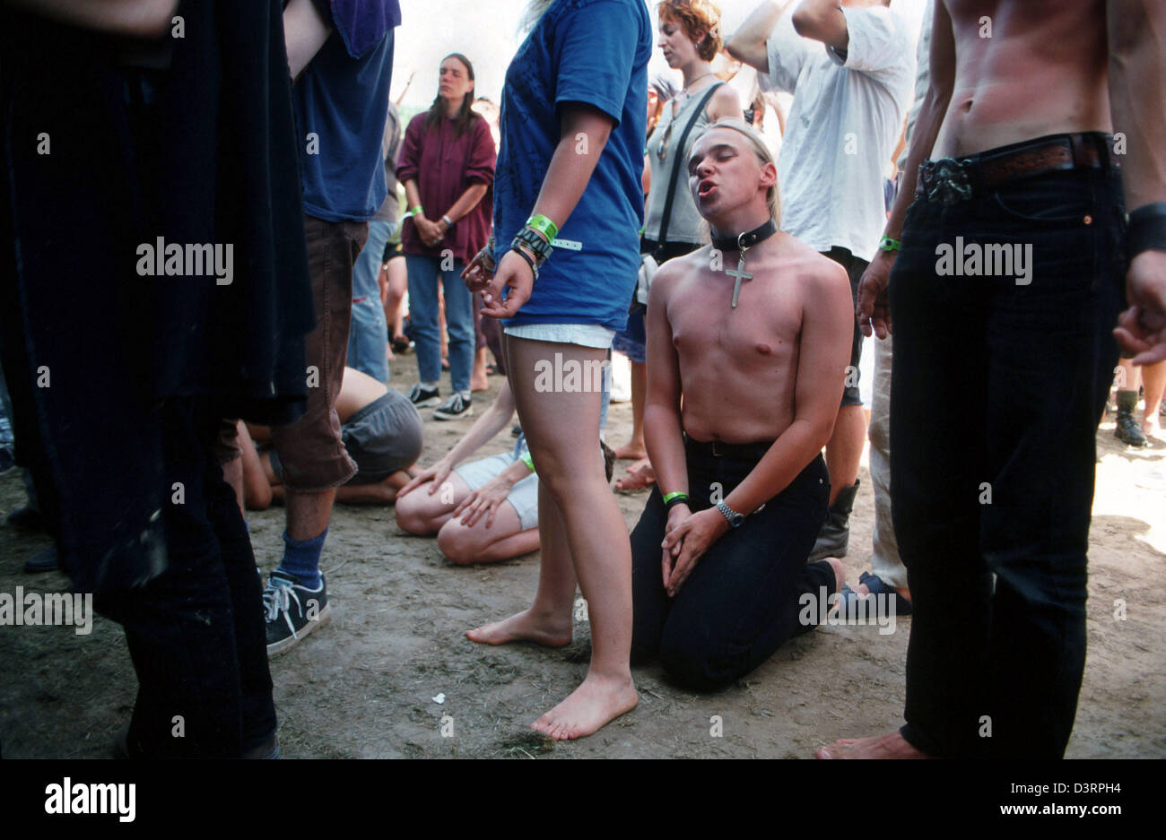 Gotha, Allemagne, la prière du matin au Freakstock Banque D'Images