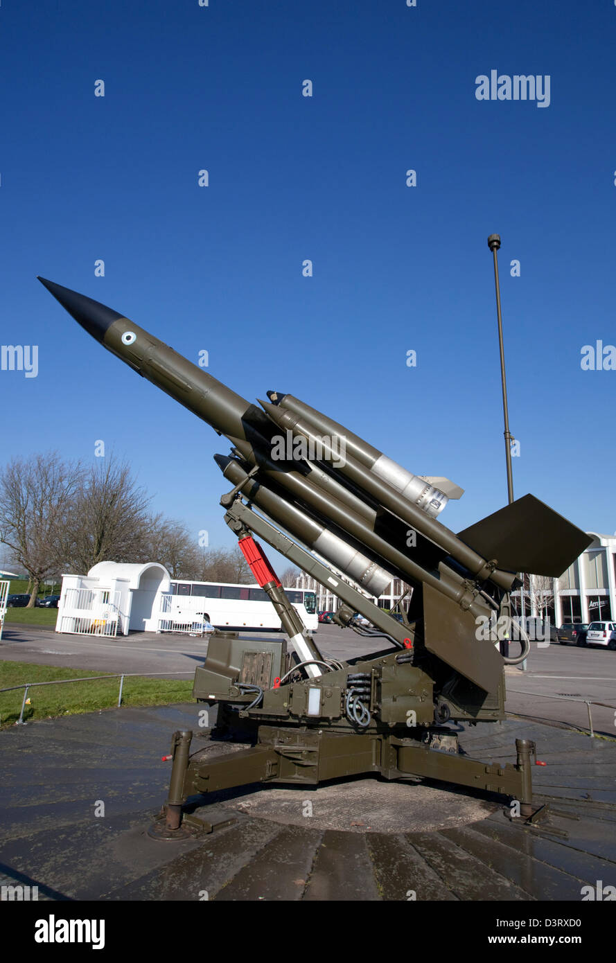 Système de missiles Bloodhound sur l'affichage à la Royal Air Force Museum London, Colindale, Londres, Angleterre, Royaume-Uni Banque D'Images