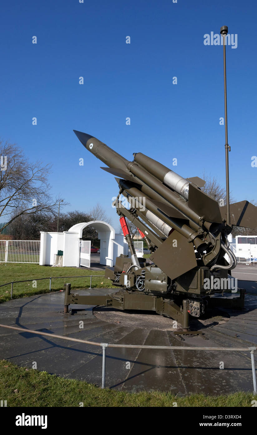 Système de missiles Bloodhound sur l'affichage à la Royal Air Force Museum London, Colindale, Londres, Angleterre, Royaume-Uni Banque D'Images