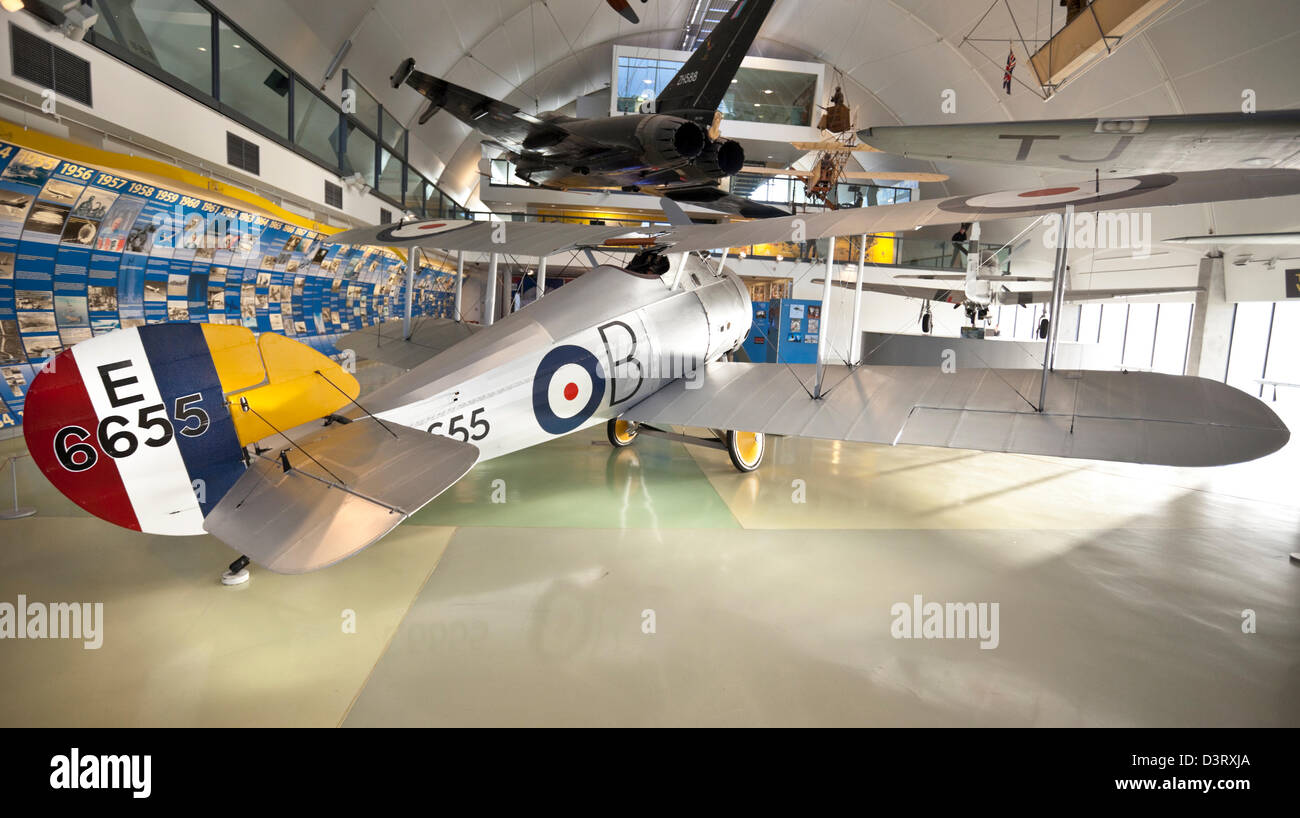 Le Sopwith 7F.1 Snipe (un chasseur biplan, sur l'affichage à la Royal Air Force (RAF) Museum, London, England, UK Banque D'Images
