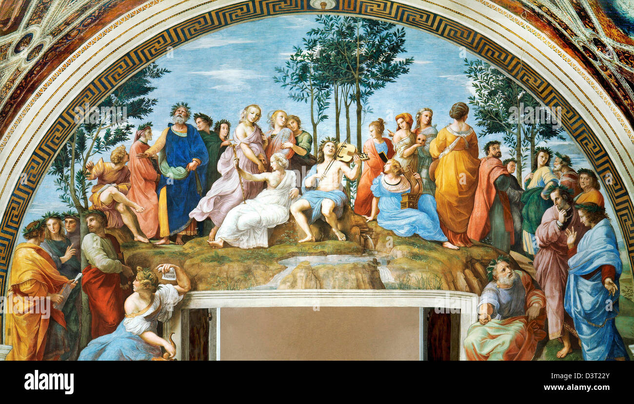 Raphael, le Parnasse. 1511 En plein air. Musées du Vatican, Cité du Vatican Banque D'Images