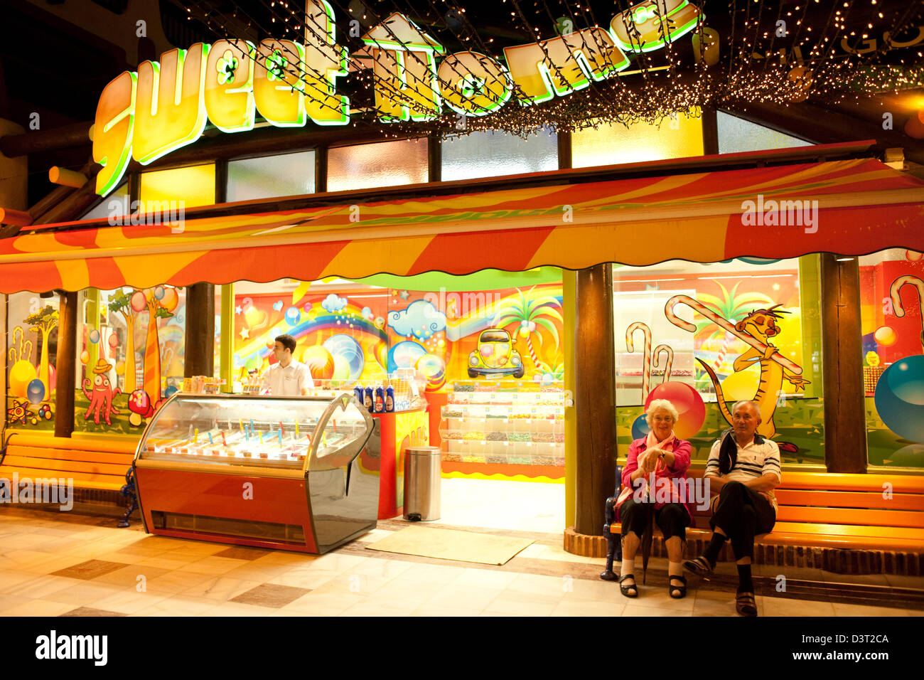Playa de las Americas, Espagne, avant qu'une entreprise de produits de confiserie a pris sa retraite à Ténérife Banque D'Images