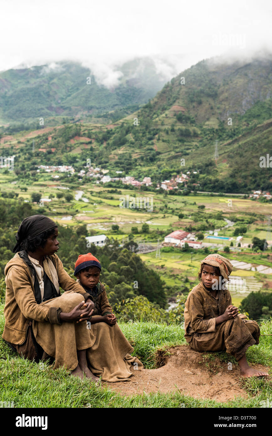 Les habitants de l'Afrique Madagascar Highlands Banque D'Images