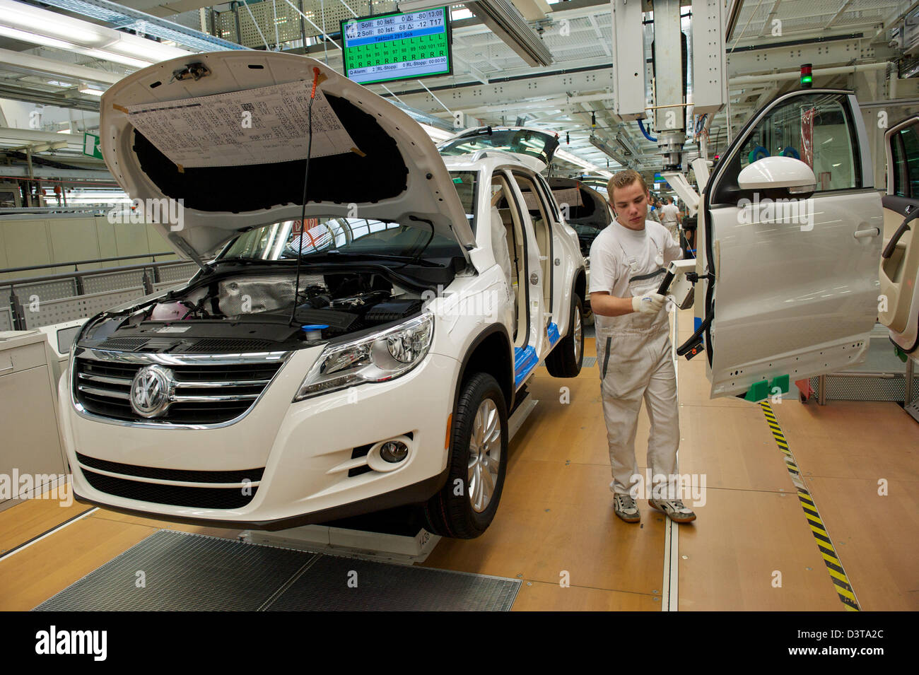 Wolfsburg, Allemagne, la production de la VW Tiguan, Volkswagen AG Banque D'Images