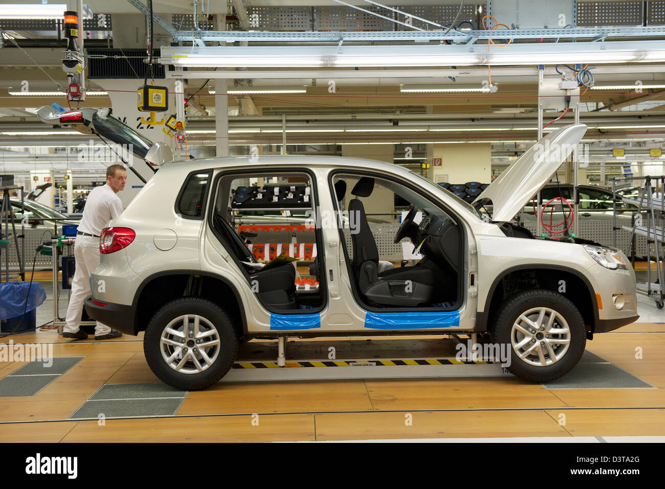 Wolfsburg, Allemagne, la production de la VW Tiguan, Volkswagen AG Banque D'Images