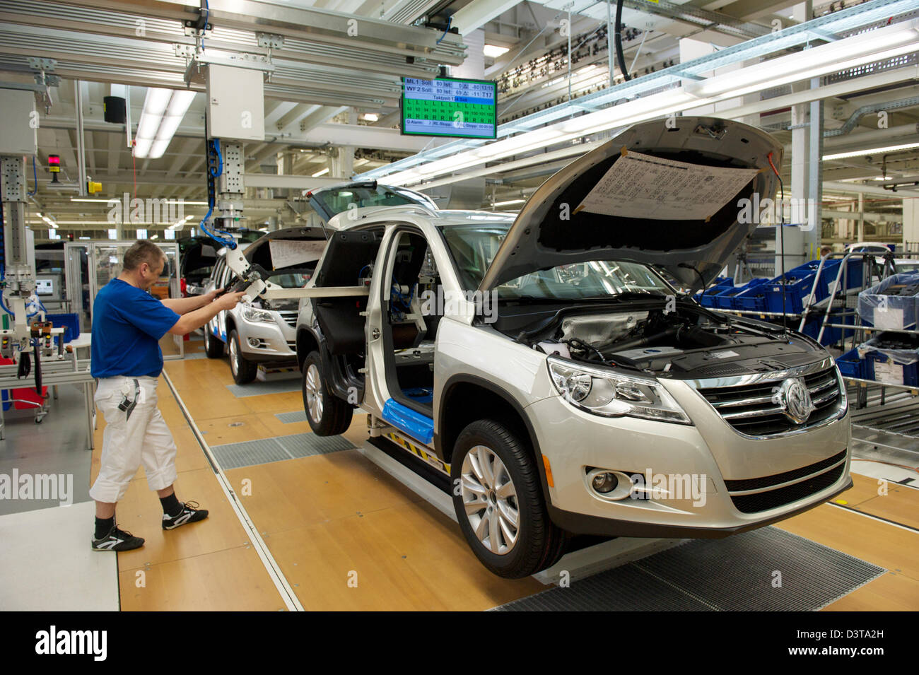 Wolfsburg, Allemagne, la production de la VW Tiguan, Volkswagen AG Banque D'Images