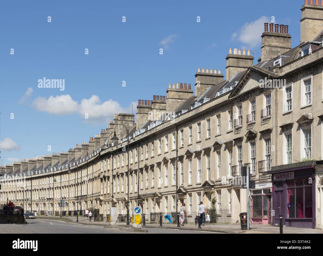 Terrasse de maisons géorgiennes sur le parangon, baignoire. Ces 18e siècle maisons géorgiennes sont tous les bâtiments classés. Banque D'Images