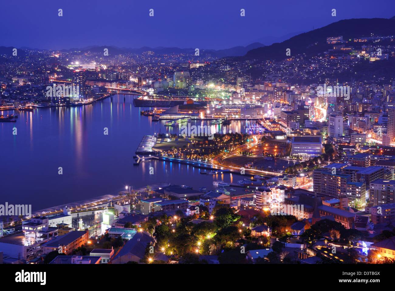 L'horizon de la baie de Nagasaki, Japon. Banque D'Images