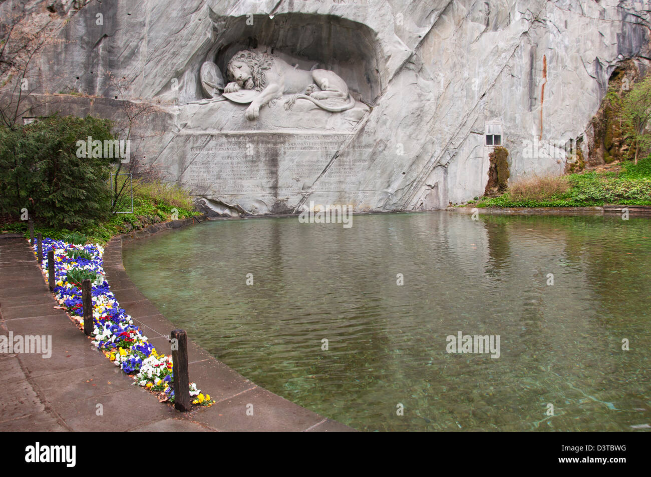 Une vue sur Monument au Lion, Lucerne Banque D'Images