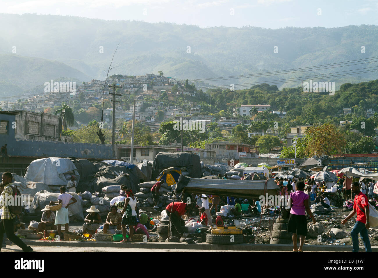 Une rue de Port-au-Prince, Haïti Banque D'Images