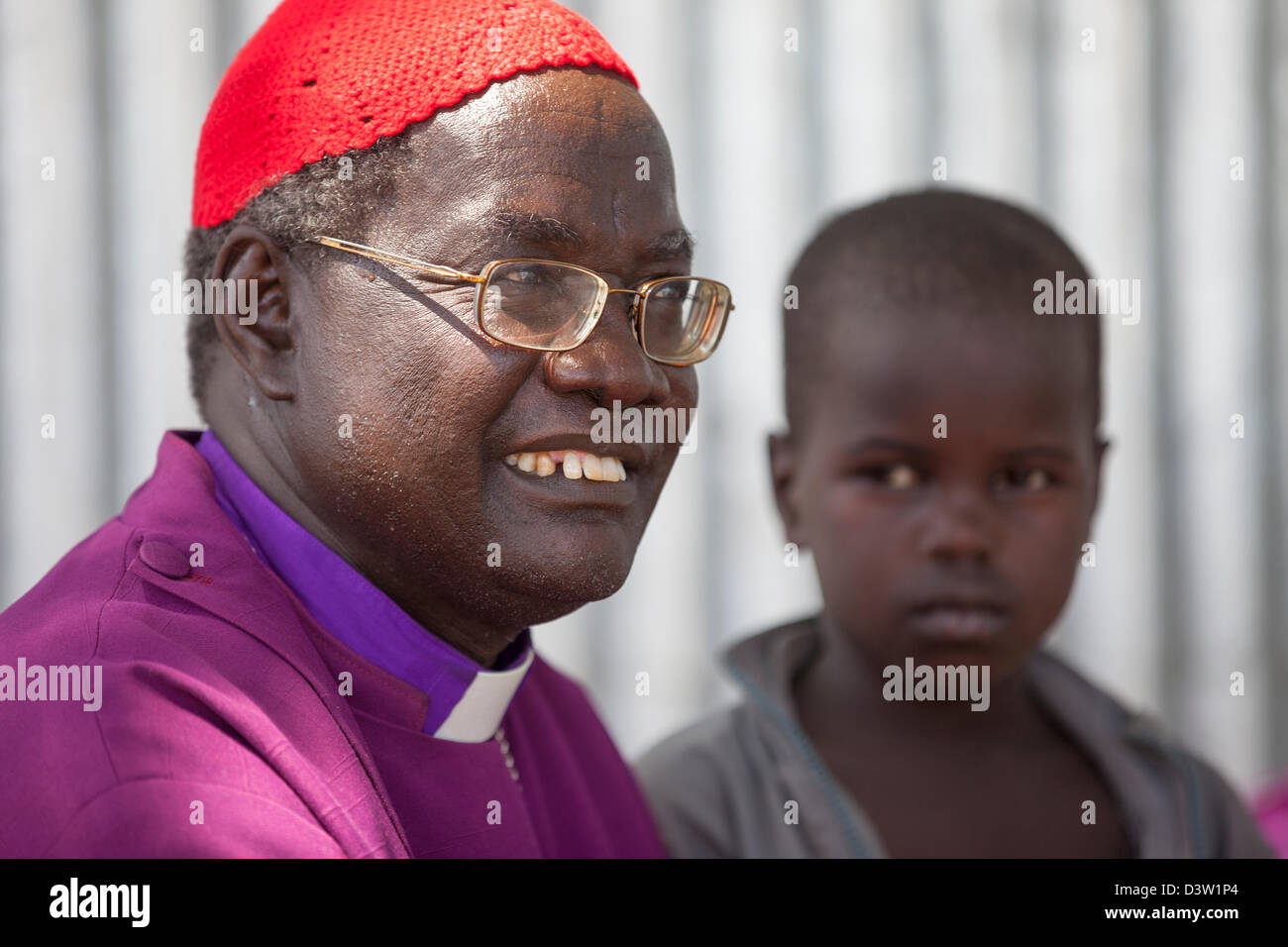 BOR, au Soudan du Sud, 19 Novembre 2012 : l'Archevêque Daniel Deng, de l'Église épiscopale du Soudan l'International Care Centre Banque D'Images