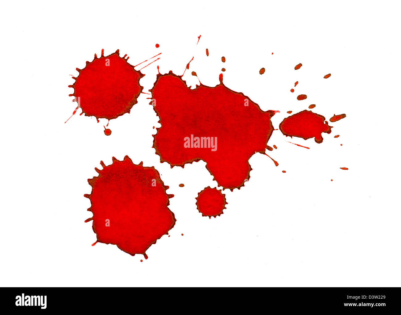 Des éclaboussures d'encre rouge Banque D'Images