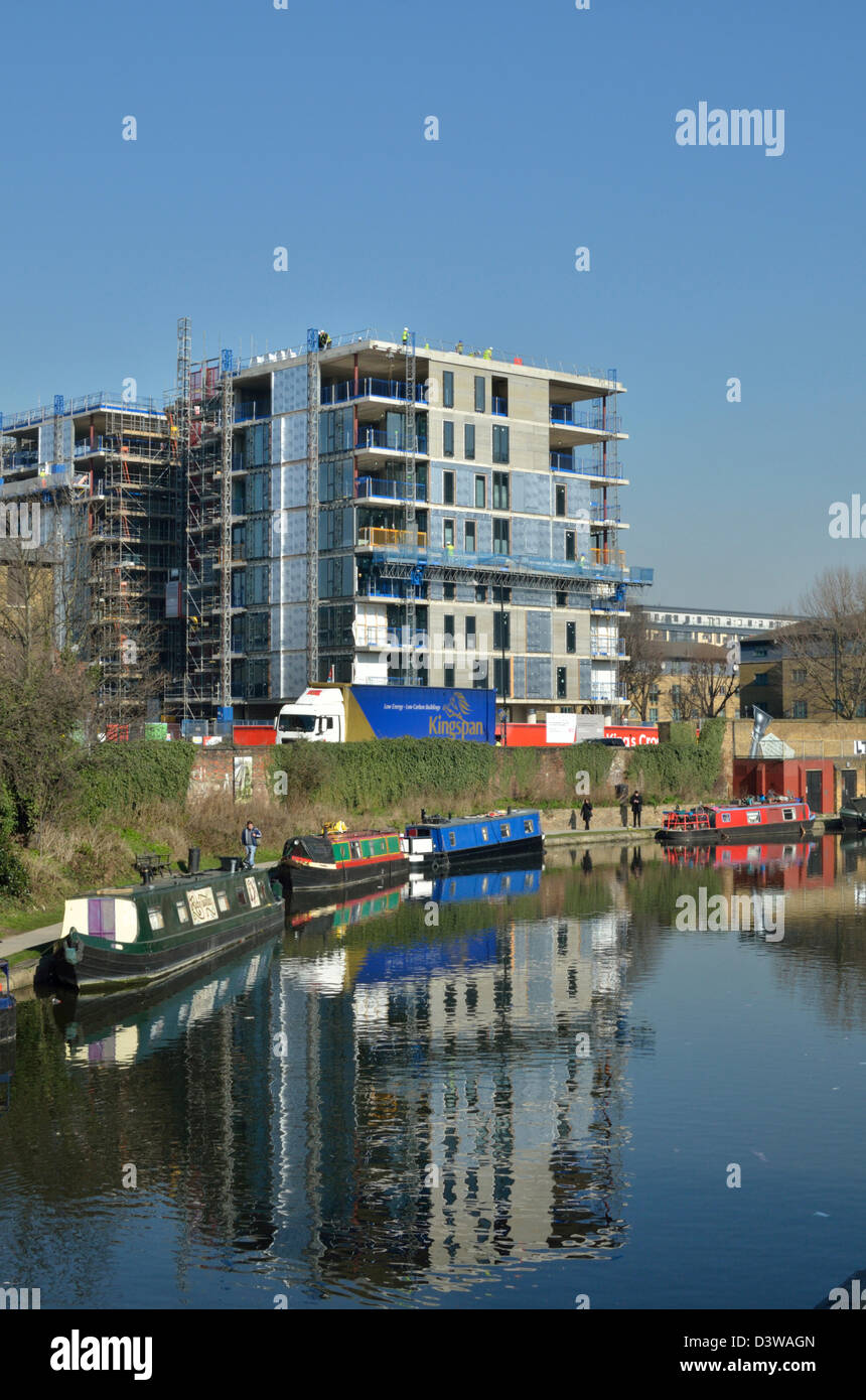 La construction de l'appartement d'art et d'essai de développement, King's Cross, Londres, UK Banque D'Images