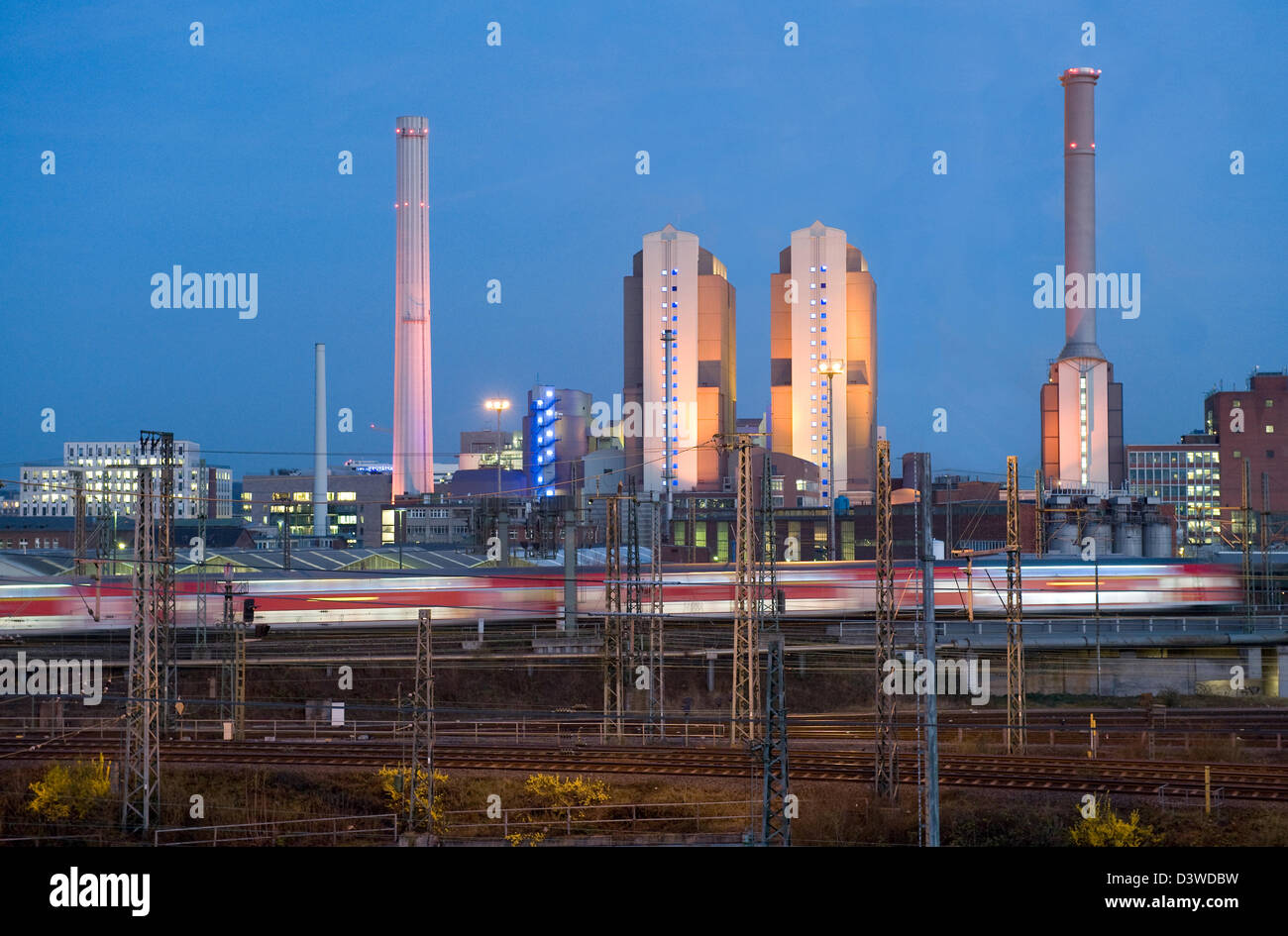Frankfurt am Main, Allemagne, la centrale électrique de Mainova Banque D'Images