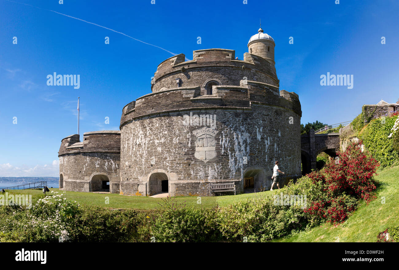 Fort de défense côtière St Mawes Château, Carrick Roads, Cornwall Banque D'Images
