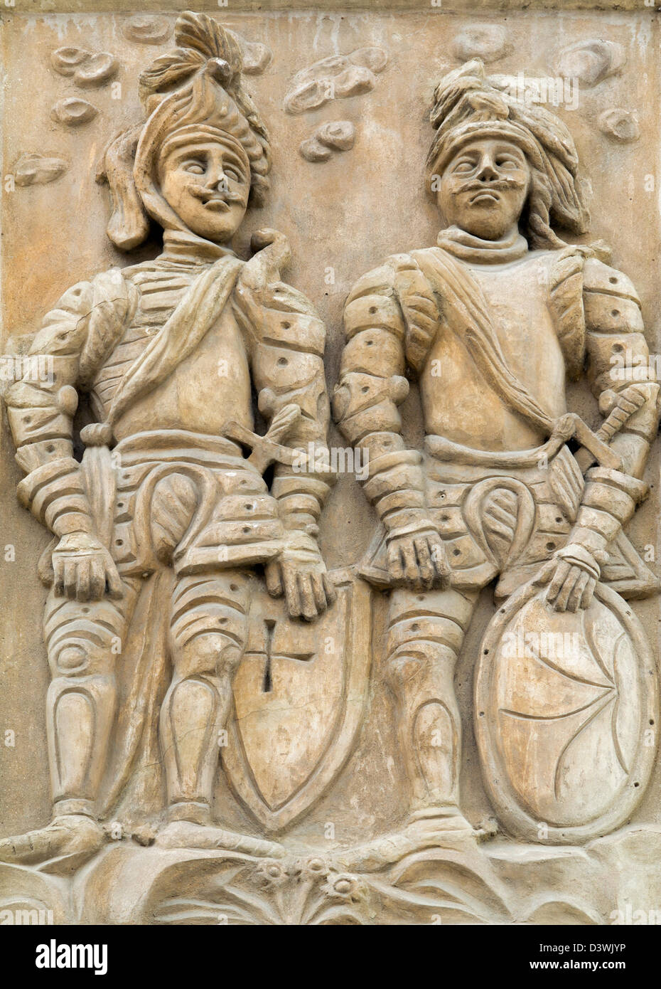 Chevaliers - chambre signe sur maison gothique à Kutná Hora Banque D'Images