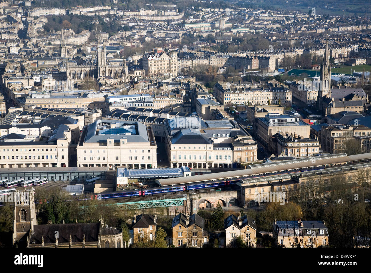 Vue sur le centre-ville de Beechen Cliff, Bath, Somerset, Angleterre Banque D'Images