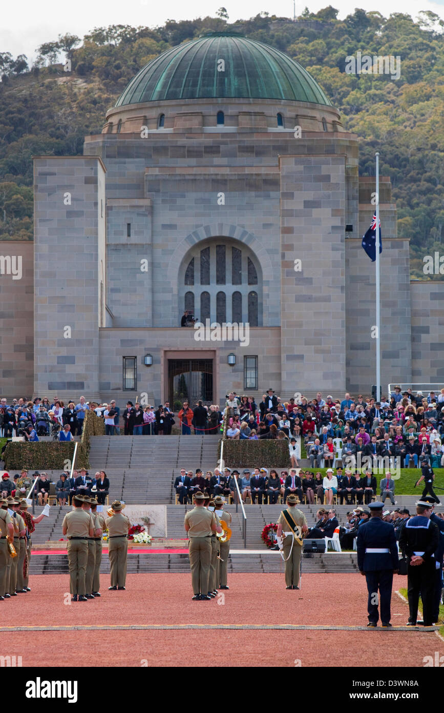 L'Anzac Day National Cérémonie à l'Australian War Memorial. Canberra, Territoire de la capitale australienne (ACT), l'Australie Banque D'Images