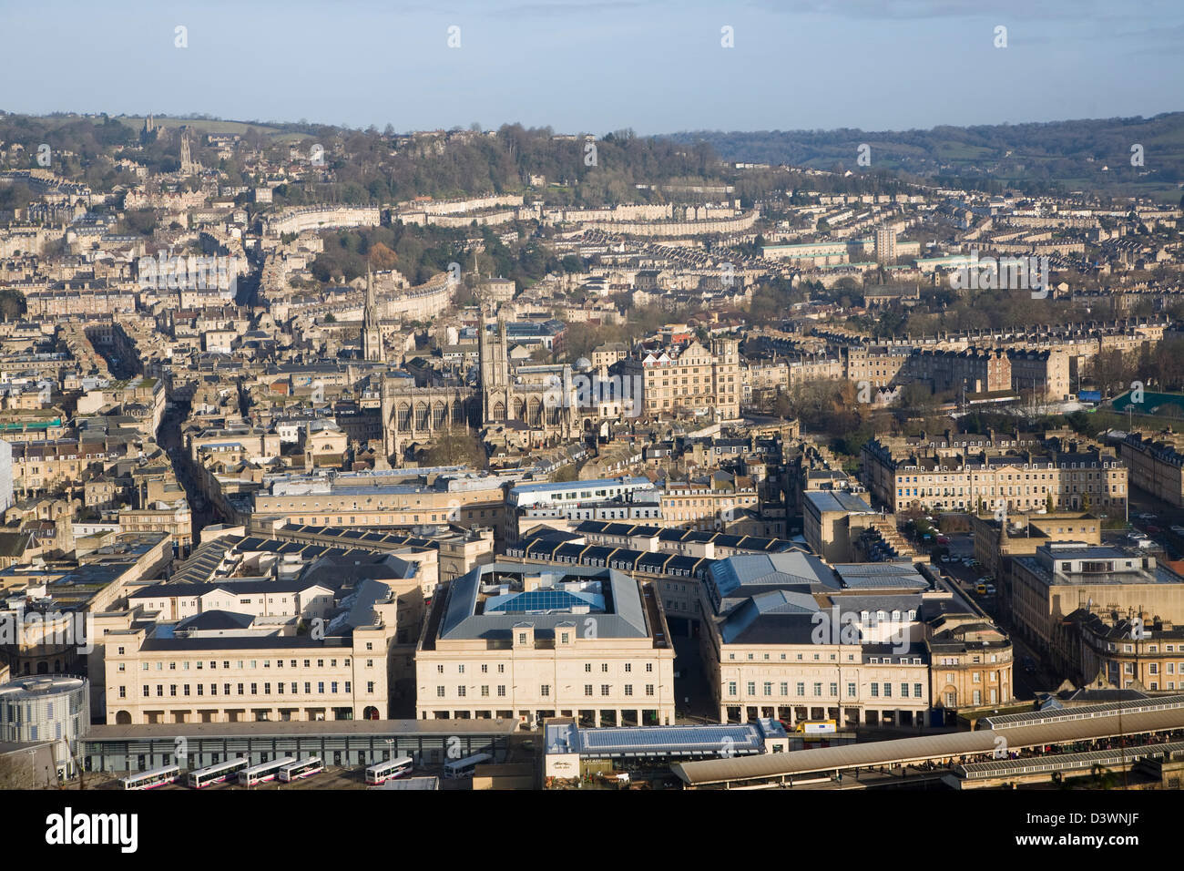 Vue sur le centre-ville de Beechen Cliff, Bath, Somerset, Angleterre Banque D'Images
