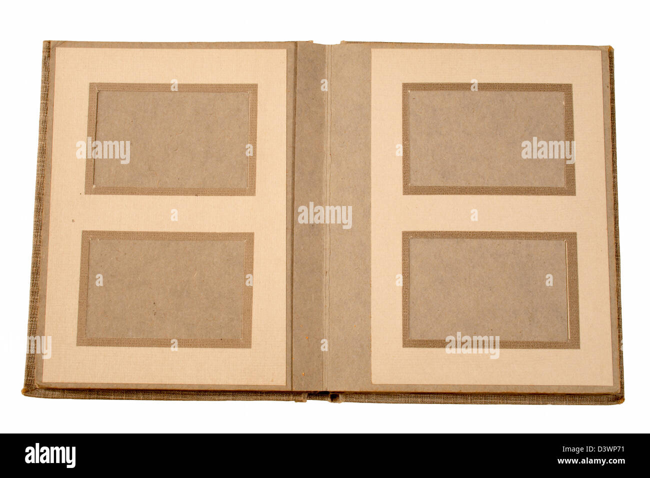 Un vieil album photos à partir des années 60 avec espace pour insérer des photos. Banque D'Images