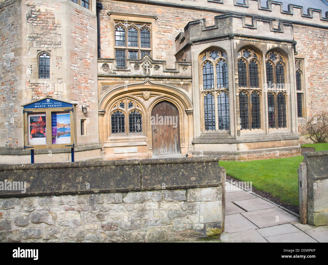 Wells Cathedral School music faculty abrité dans un immeuble historique dans la partie datant de 1500, Wells, Somerset, Angleterre Banque D'Images
