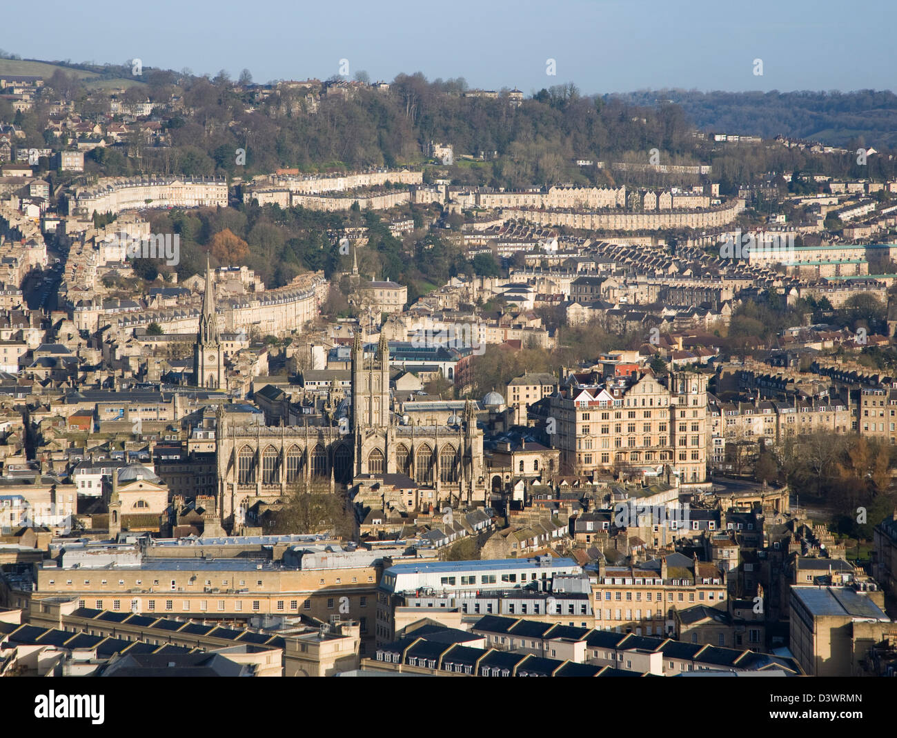 Vue sur le centre-ville de Beechen Cliff, Bath, Somerset, Angleterre Banque D'Images