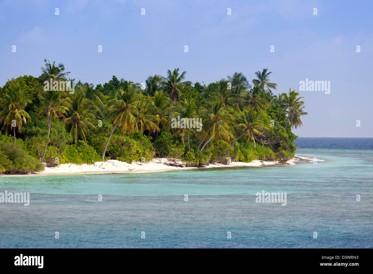 Île déserte, Ari Atoll, Maldives Banque D'Images