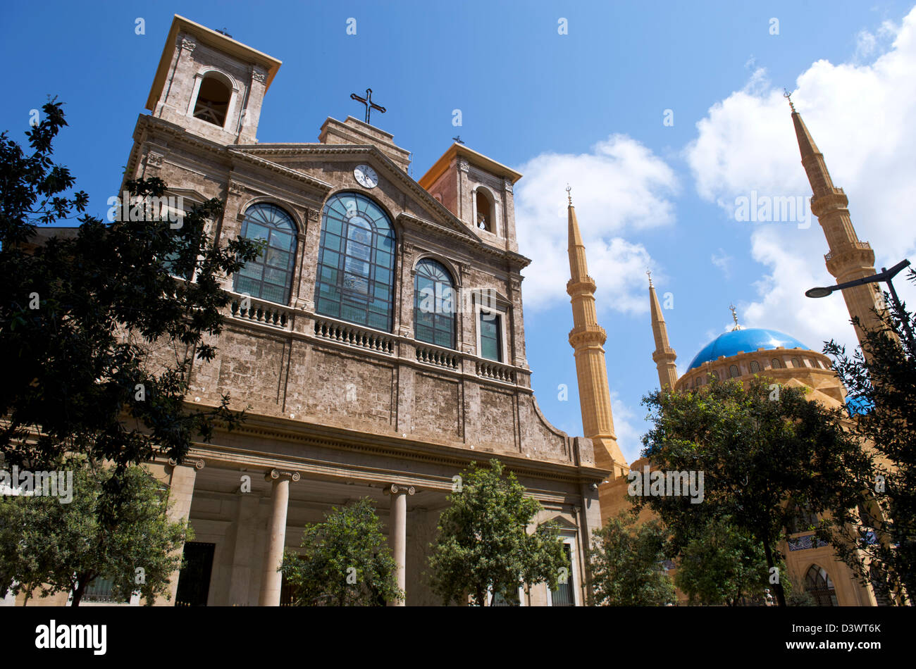 Cathédrale maronite de Saint George à Beruit Liban Banque D'Images