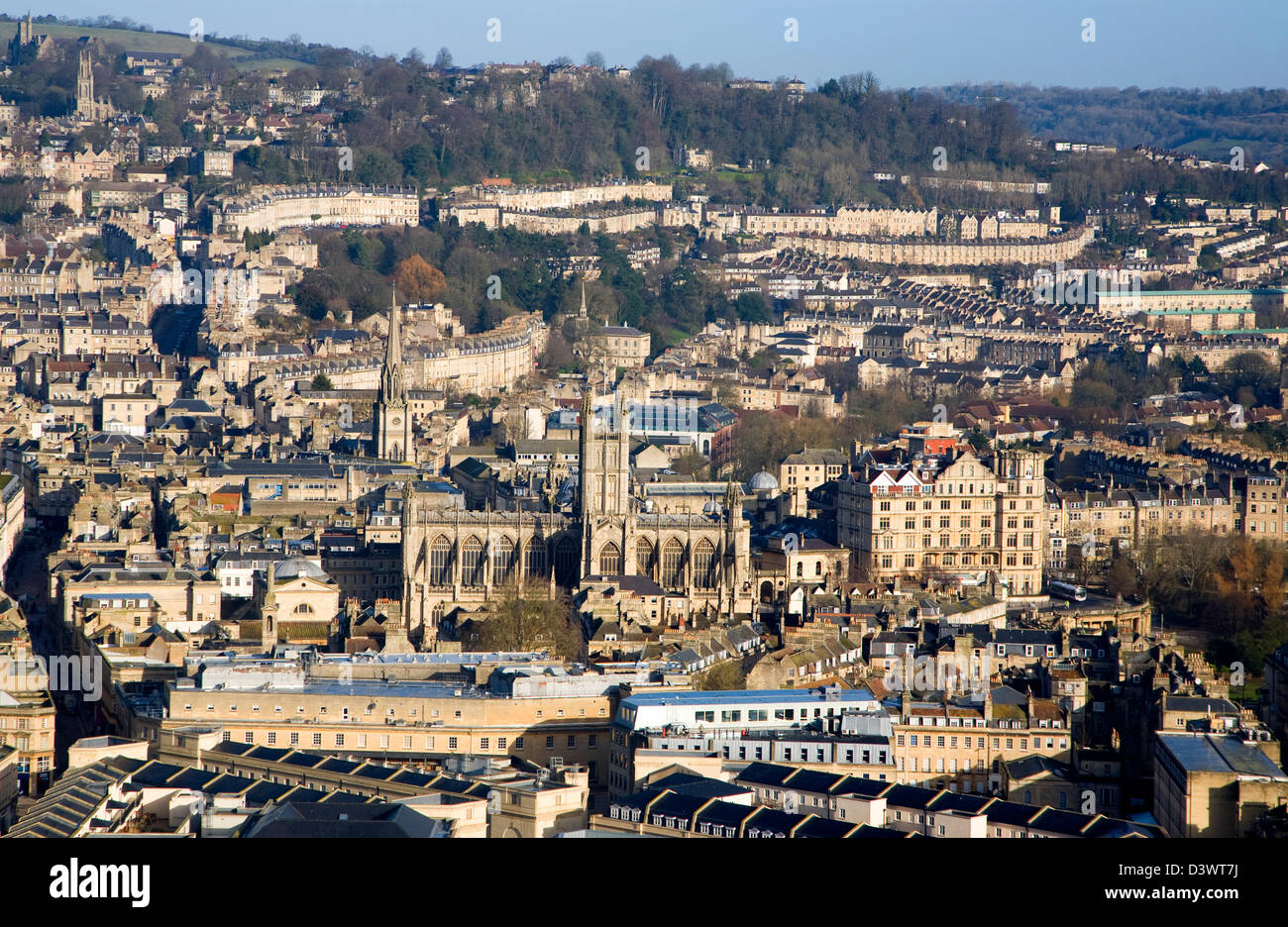 Vue sur le centre-ville de Beechen Cliff, Bath, Somerset, Angleterre Banque D'Images