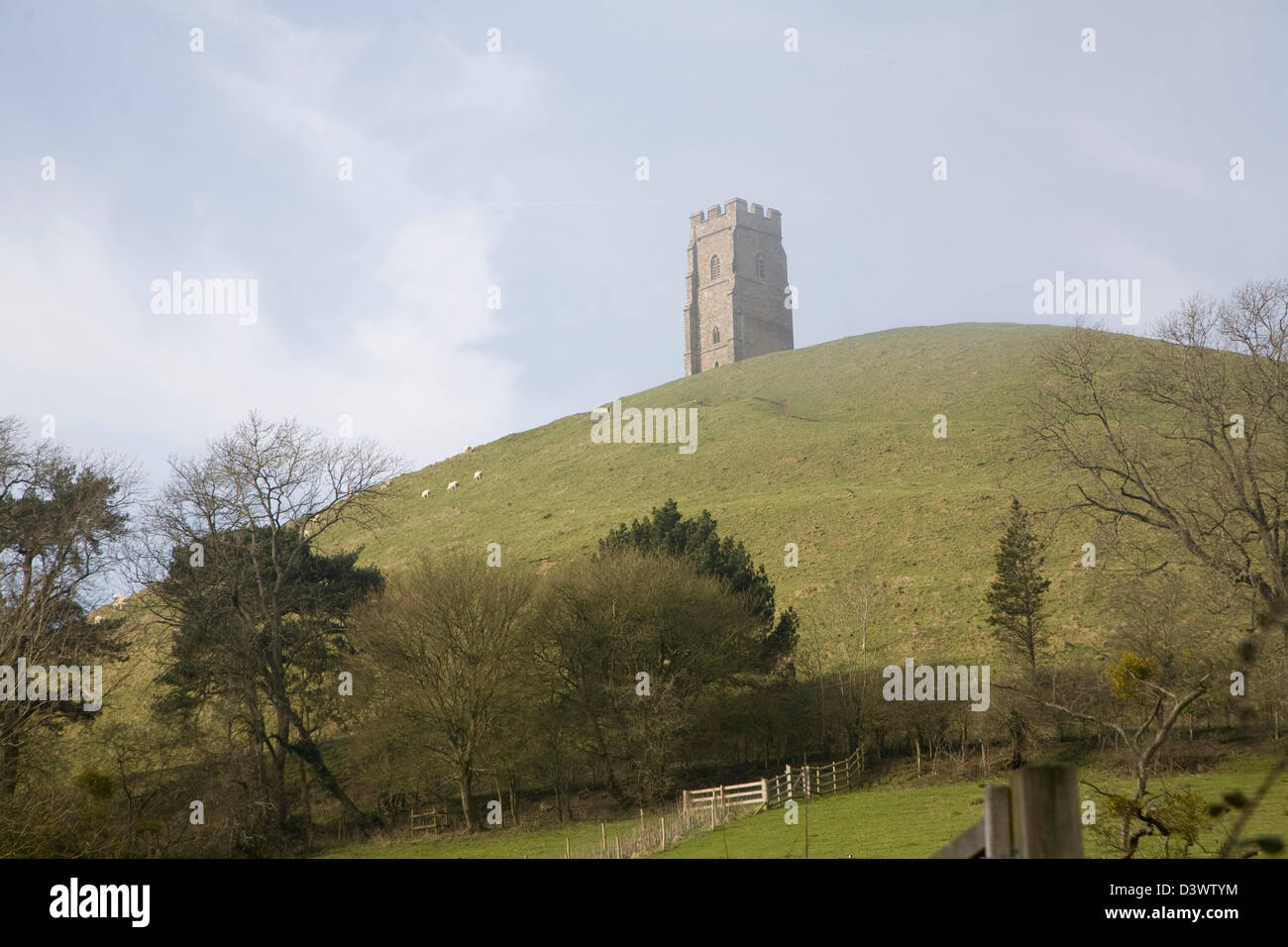 St Michael's tower Tor de Glastonbury colline Angleterre Somerset Banque D'Images