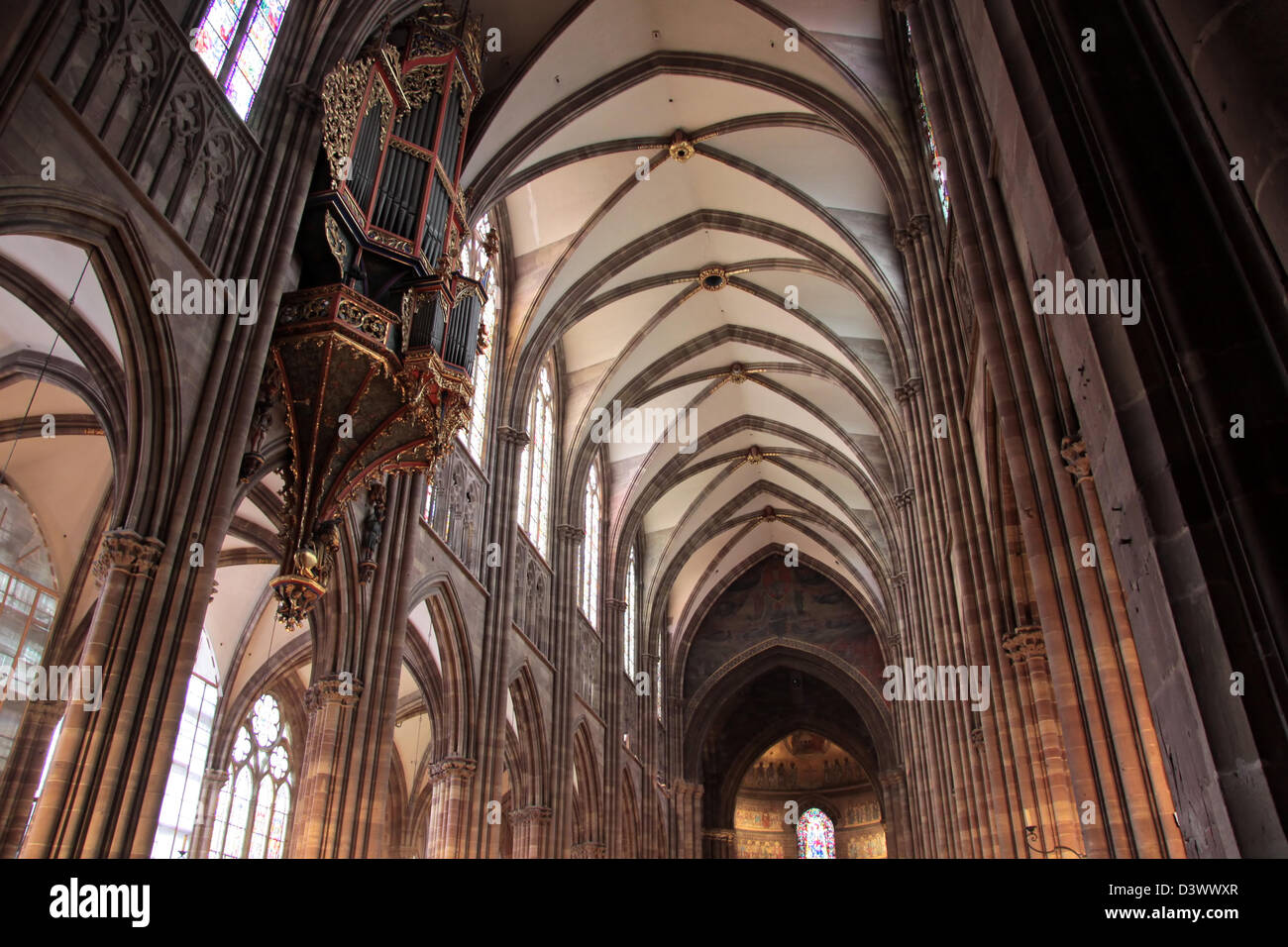 Nef de la cathédrale de Strasbourg à Strasbourg, Alsace, France Banque D'Images