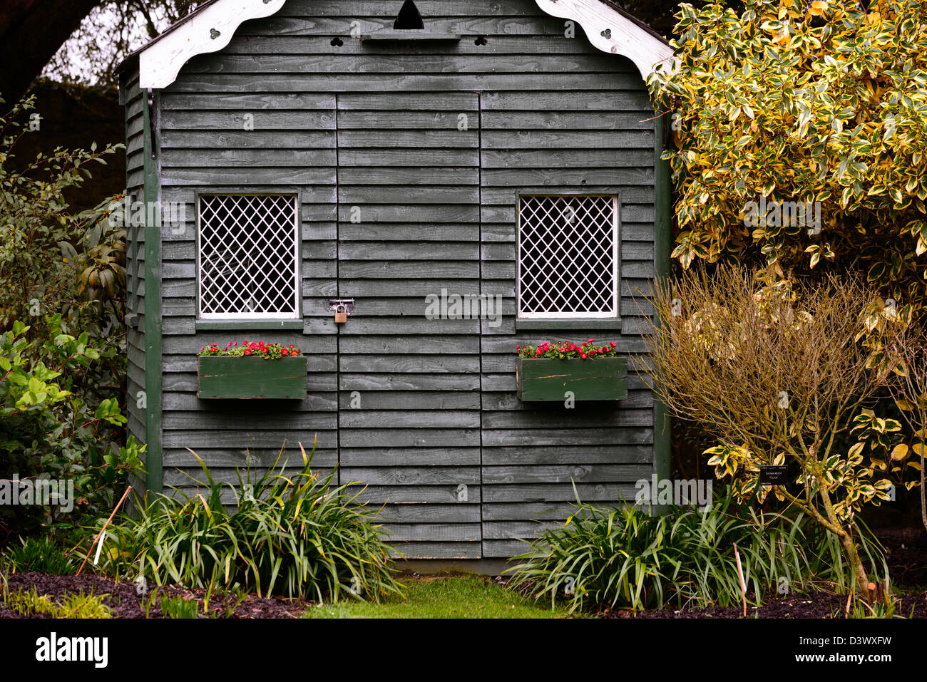 Abri de jardin en bois altamont gardens county carlow jardin hut bloquée fermée Banque D'Images