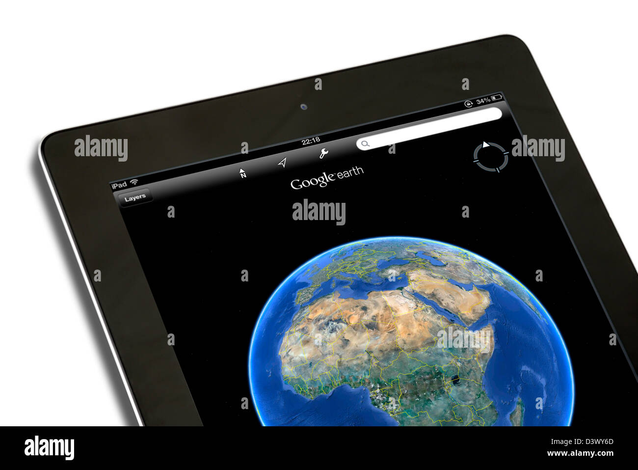 Google Earth sur un iPad 4e génération Banque D'Images