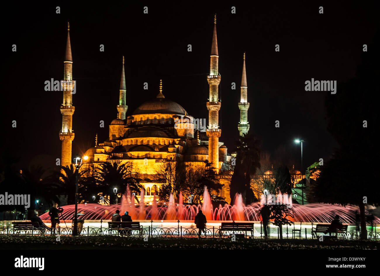 Vue sur la mosquée bleue à Istanbul, sultanahmed Banque D'Images