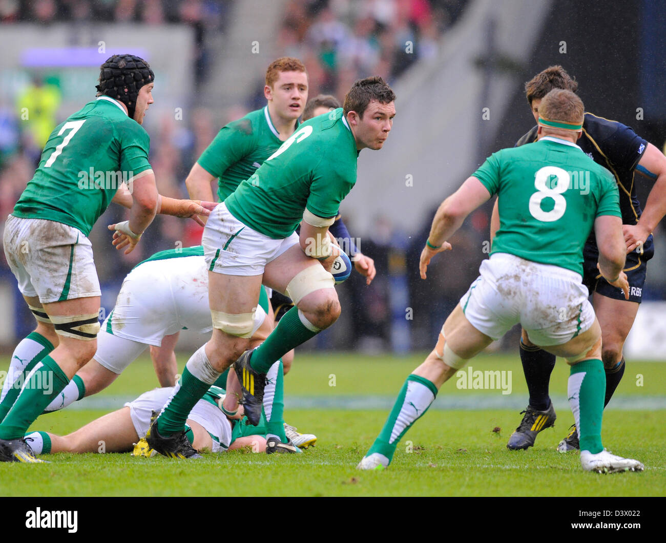 Edinburgh, Royaume-Uni. 24 février 2013. Peter O'Mahoney Irlande - Tournoi des 6 Nations - l'Ecosse contre l'Irlande - stade Murrayfield - Édimbourg - 24/02/13 - Photo Simon Bellis/Sportimage/Alamy Live News Banque D'Images