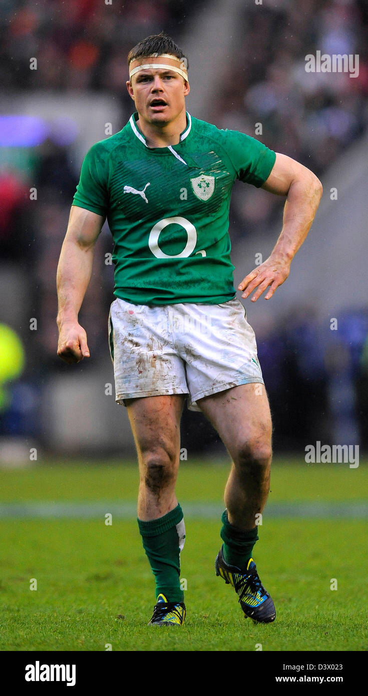 Edinburgh, Royaume-Uni. 24 février 2013. Brian O'Driscoll de l'Irlande - RBS 6 Nations - l'Ecosse contre l'Irlande - stade Murrayfield - Édimbourg - 24/02/13 - Photo Simon Bellis/Sportimage/Alamy Live News Banque D'Images