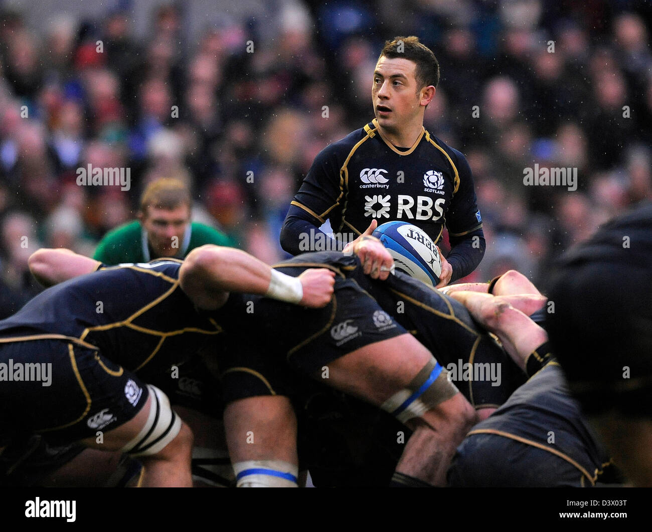 Edinburgh, Royaume-Uni. 24 février 2013. Greg Laidlaw de RBS 6 Nations - Ecosse - l'Ecosse contre l'Irlande - stade Murrayfield - Édimbourg - 24/02/13 - Photo Simon Bellis/Sportimage/Alamy Live News Banque D'Images