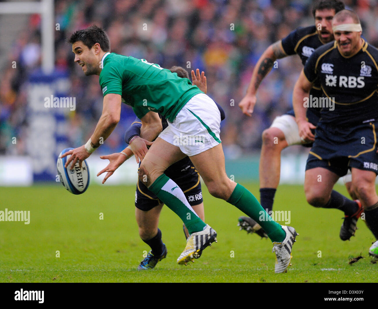 Edinburgh, Royaume-Uni. 24 février 2013. Connor Murray de l'Irlande - RBS 6 Nations - l'Ecosse contre l'Irlande - stade Murrayfield - Édimbourg - 24/02/13 - Photo Simon Bellis/Sportimage/Alamy Live News Banque D'Images