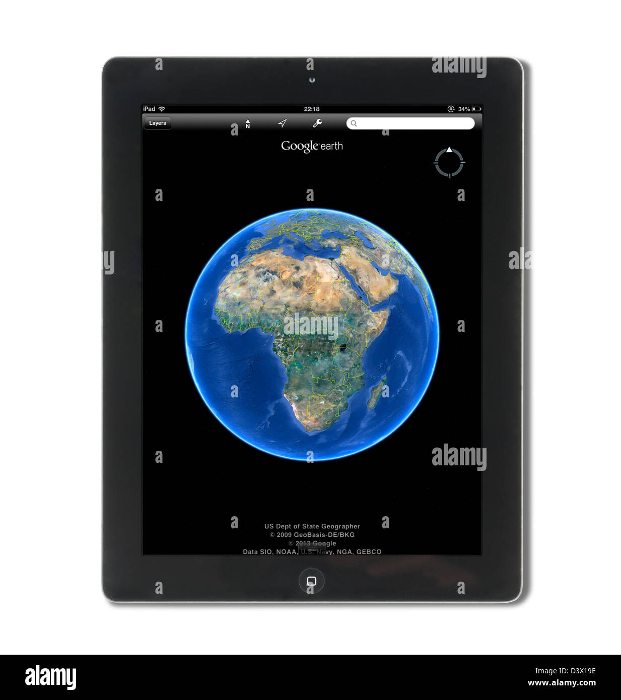 Google Earth sur un iPad 4e génération Banque D'Images