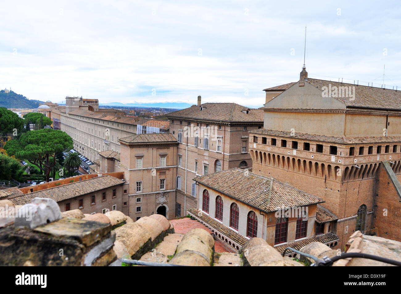 Les murs de la Cité du Vatican à partir de ci-dessus, Rome, Italie Banque D'Images