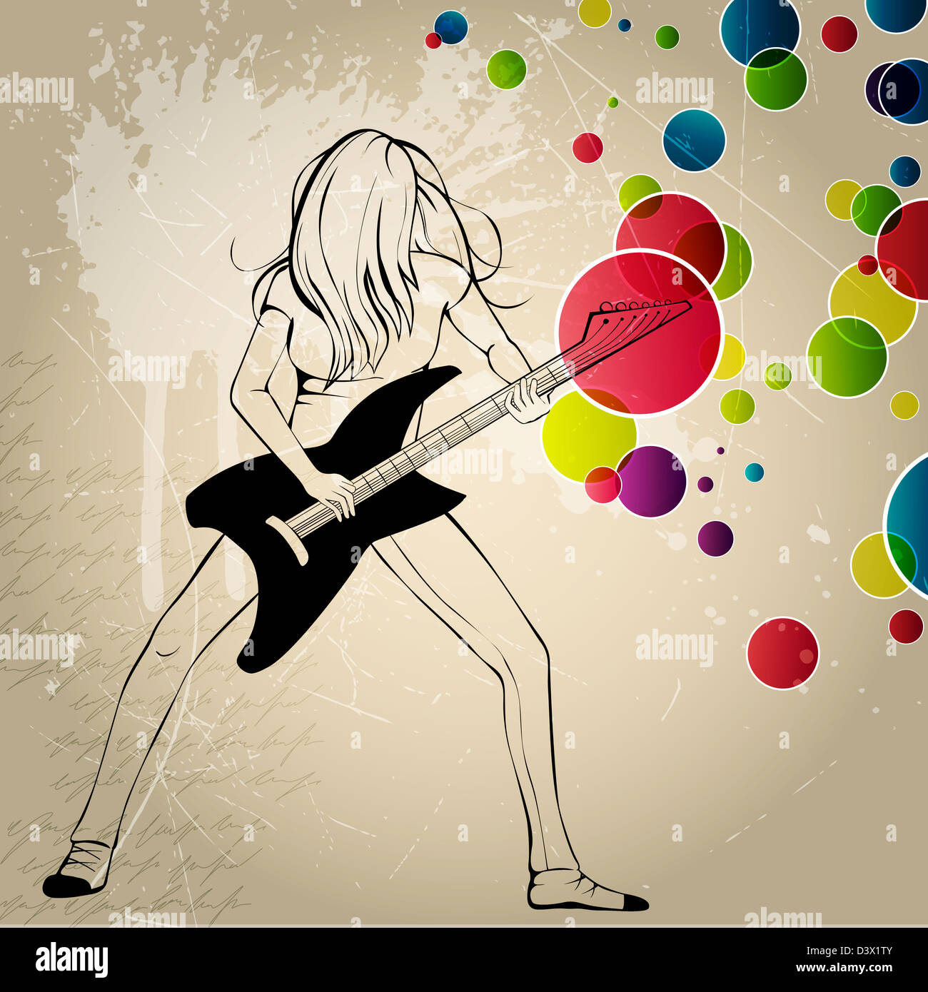 Musicien jouant de la guitare rock Banque D'Images