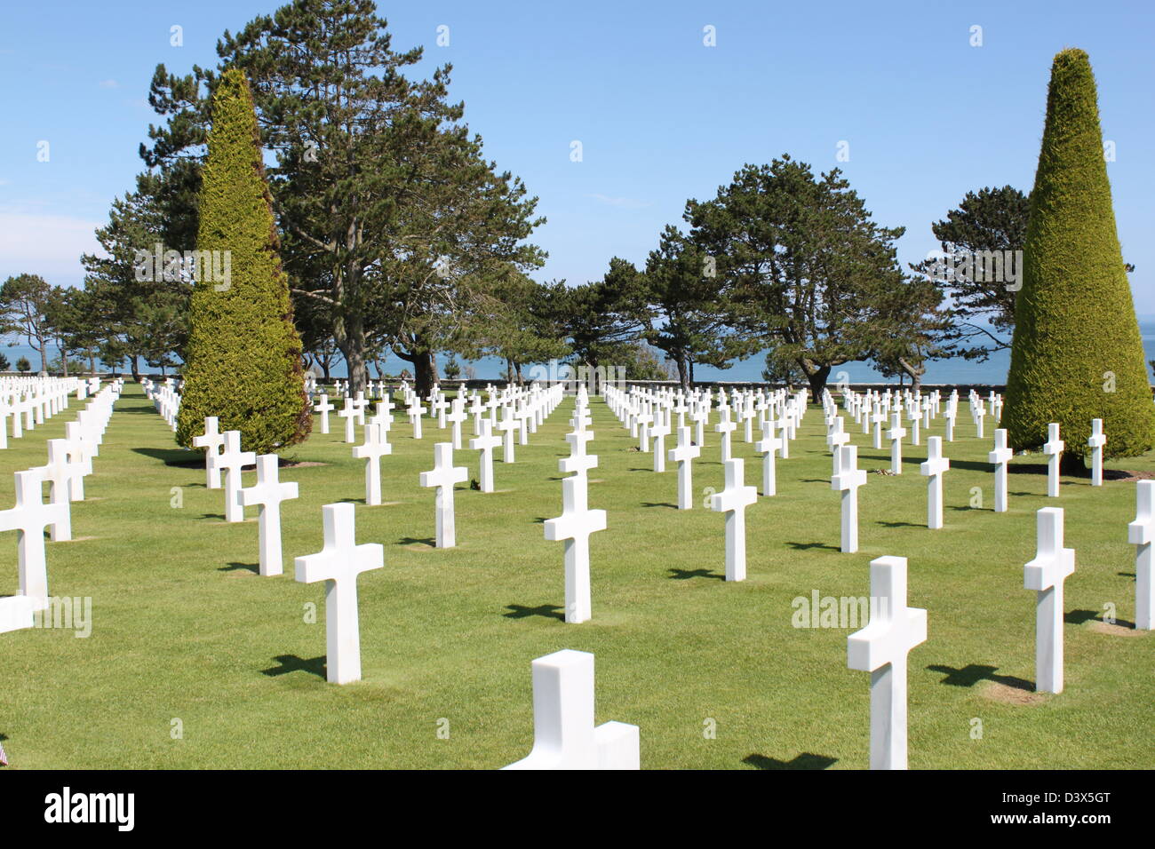 Cimetière militaire américain, Omaha Beach, Colleville sur Mer, Normandie, France. Site d'atterrissage de la 29 e division d'infanterie US 1ère Banque D'Images